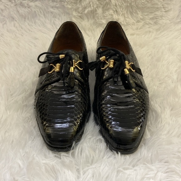 Giorgio Brutini,Men’s,Black,Snake Skin and Leather Dress Shoes. Size-7 1/2. - Picture 3 of 10